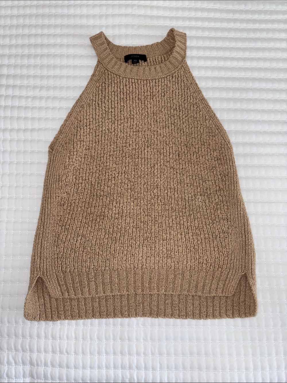J. Crew Sleeveless Scoop-Neck Knit Tank - Camel
